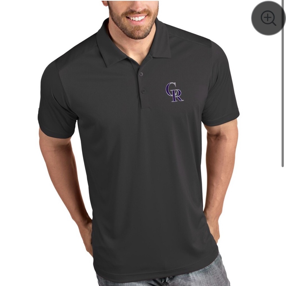 Black Nike Dri-Fit Colorado Rockies Short Sleeve Polo Shirt Men's XL